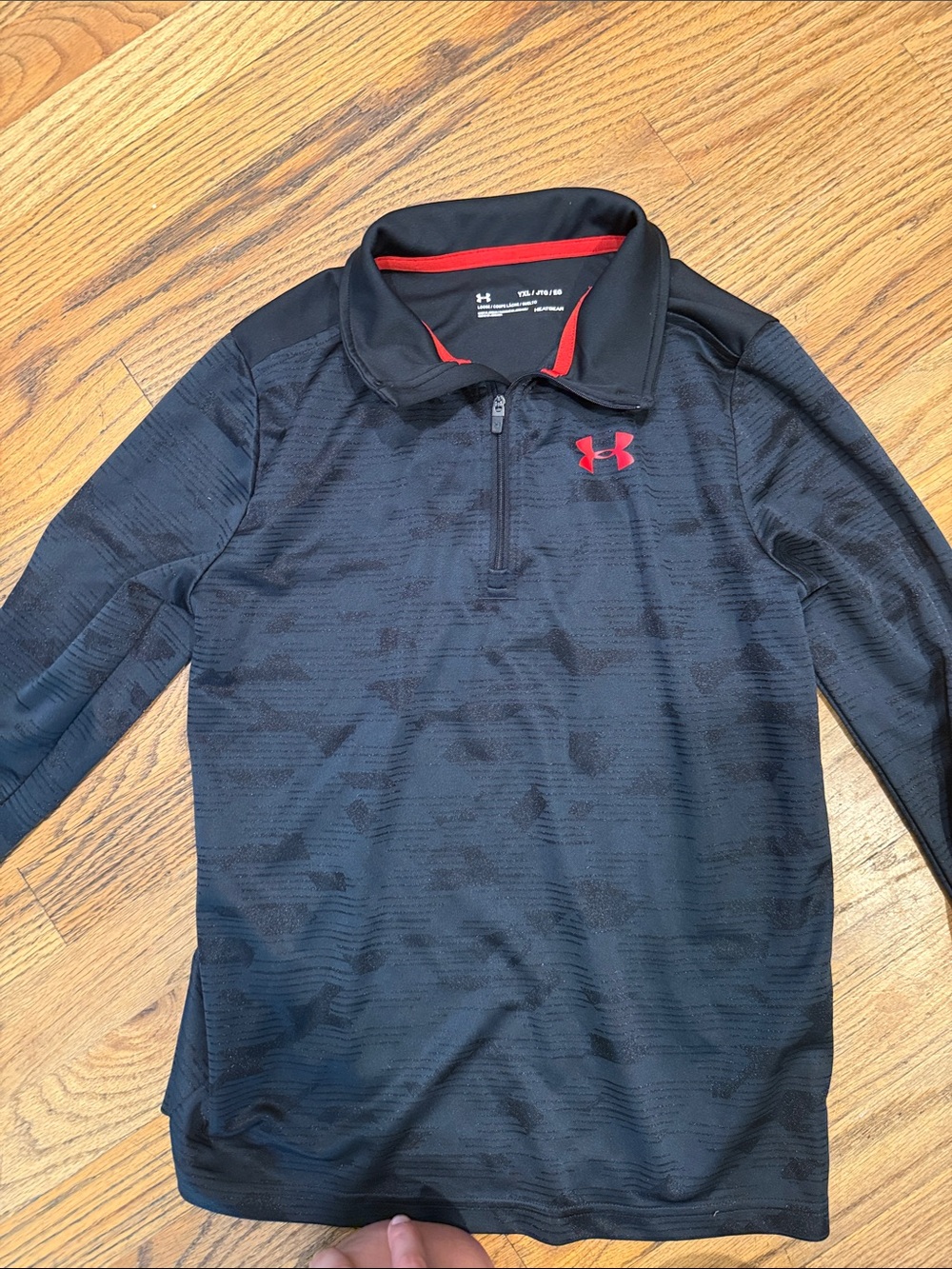 Under Armour Black Long-Sleeve Quarter Zip with Red Logo